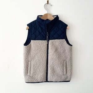 CLASS CLUB EUC/LN Preppy Quilted Sherpa Zip Up Vest